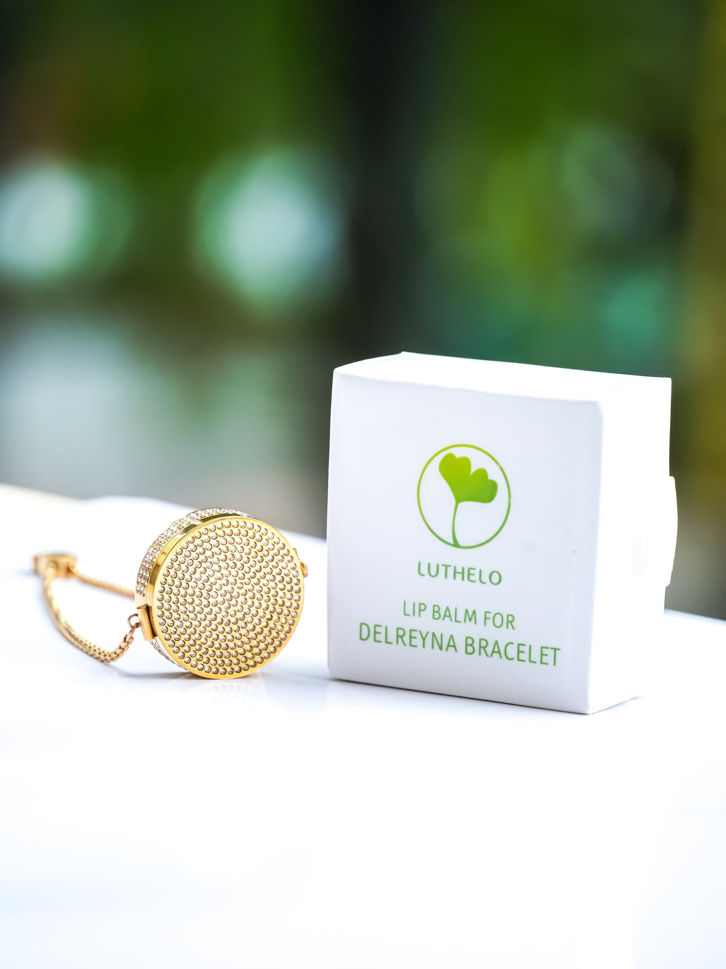 Brățară cu balsam de buze DELREYNA CRYSTAL GOLD