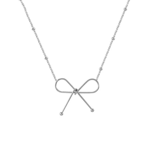 COLIER CHIC BOW SILVER