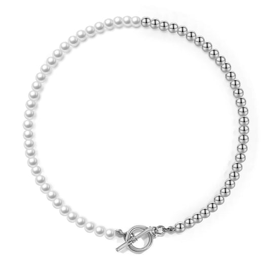 COLIER SHELBY PEARL SILVER